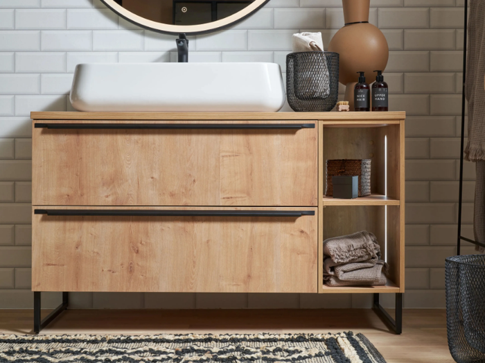 MANHATTAN CHALET OAK - Floor-standing wooden vanity unit with drawers _ Nolte Küchen